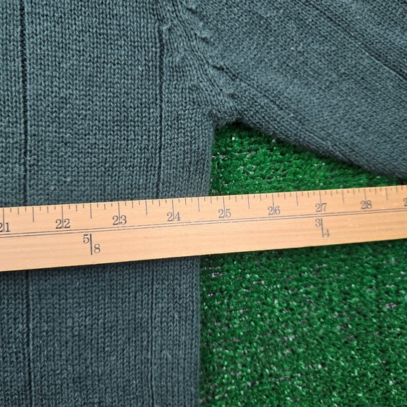 American Eagle Sweater Mens XL Green‎ V Neck Striped Knit Vintage 90s Preppy - Picture 6 of 9